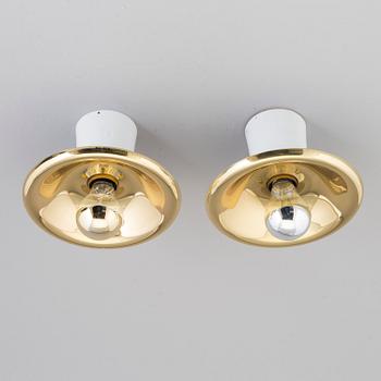 A pair of wall / ceiling lamps, model no 2162, by Josef Frank, Svenskt Tenn, designed the late 1920s.