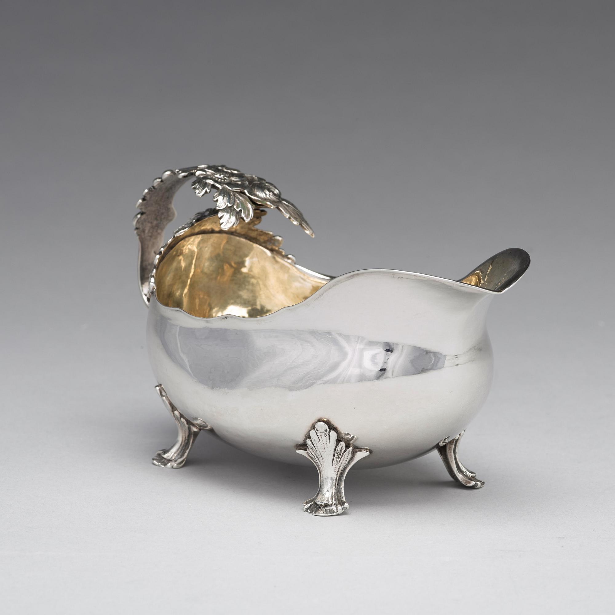 A Swedish 18th century parcel-gilt silver cream-jug, mark of Petter Åkerman, Stockholm 1782.