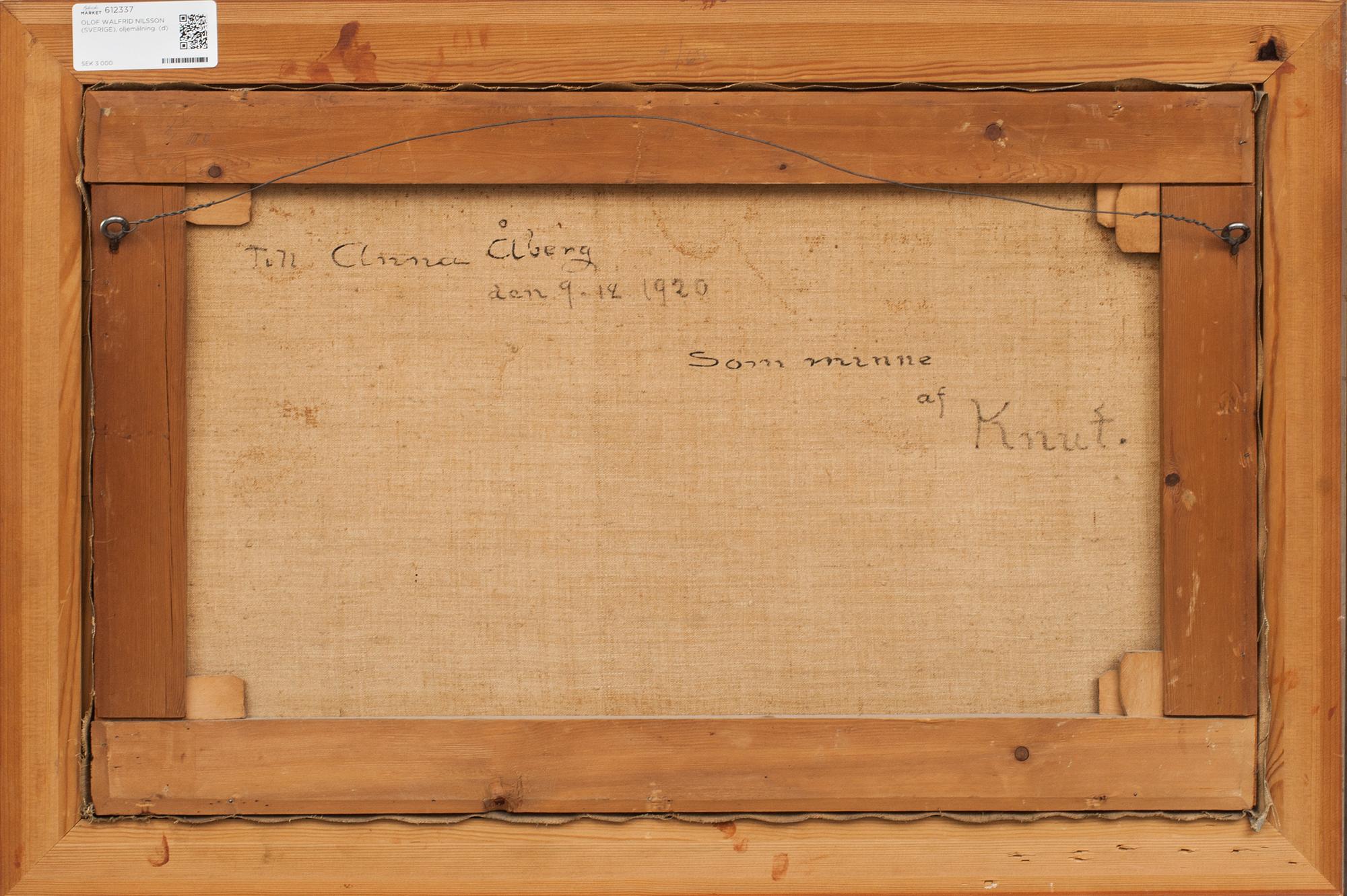 OLOF WALFRID NILSSON (SVERIGE), oljemålning.