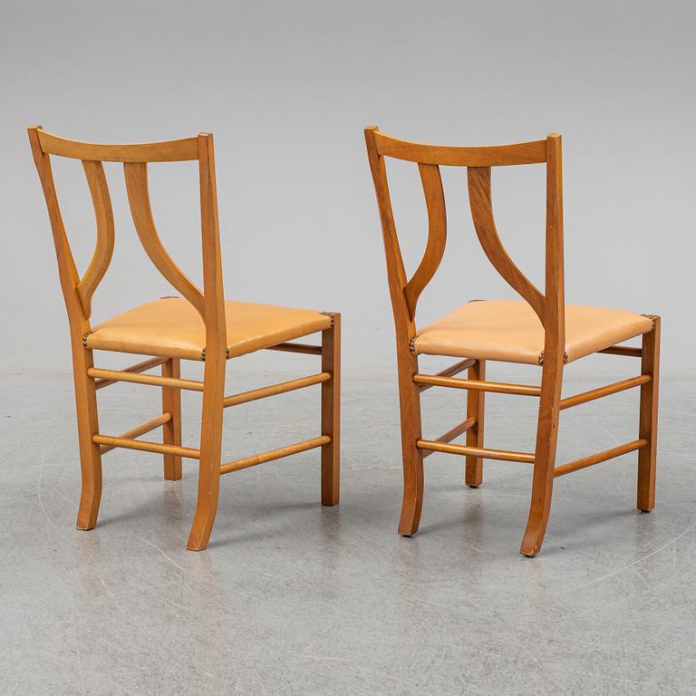JOSEF FRANK, two dining chairs, model 2027, Svenskt Tenn, Sweden.