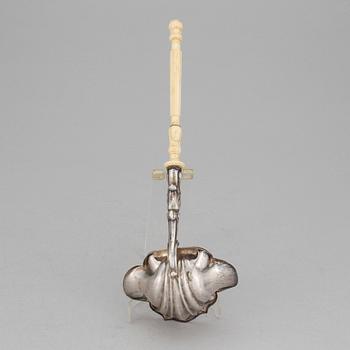 A silver soup ladle possible France second half of the 19th century.