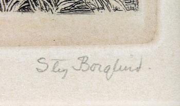 STIG BORGLIND, etsning, sign.