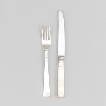 Jacob Ängman, a silver cutlery, 'Rosenholm', GAB (24 pieces).