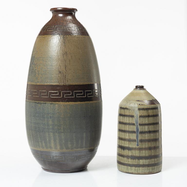 Five stoneware vases, Wallåkra, Sweden, mid-20th century.