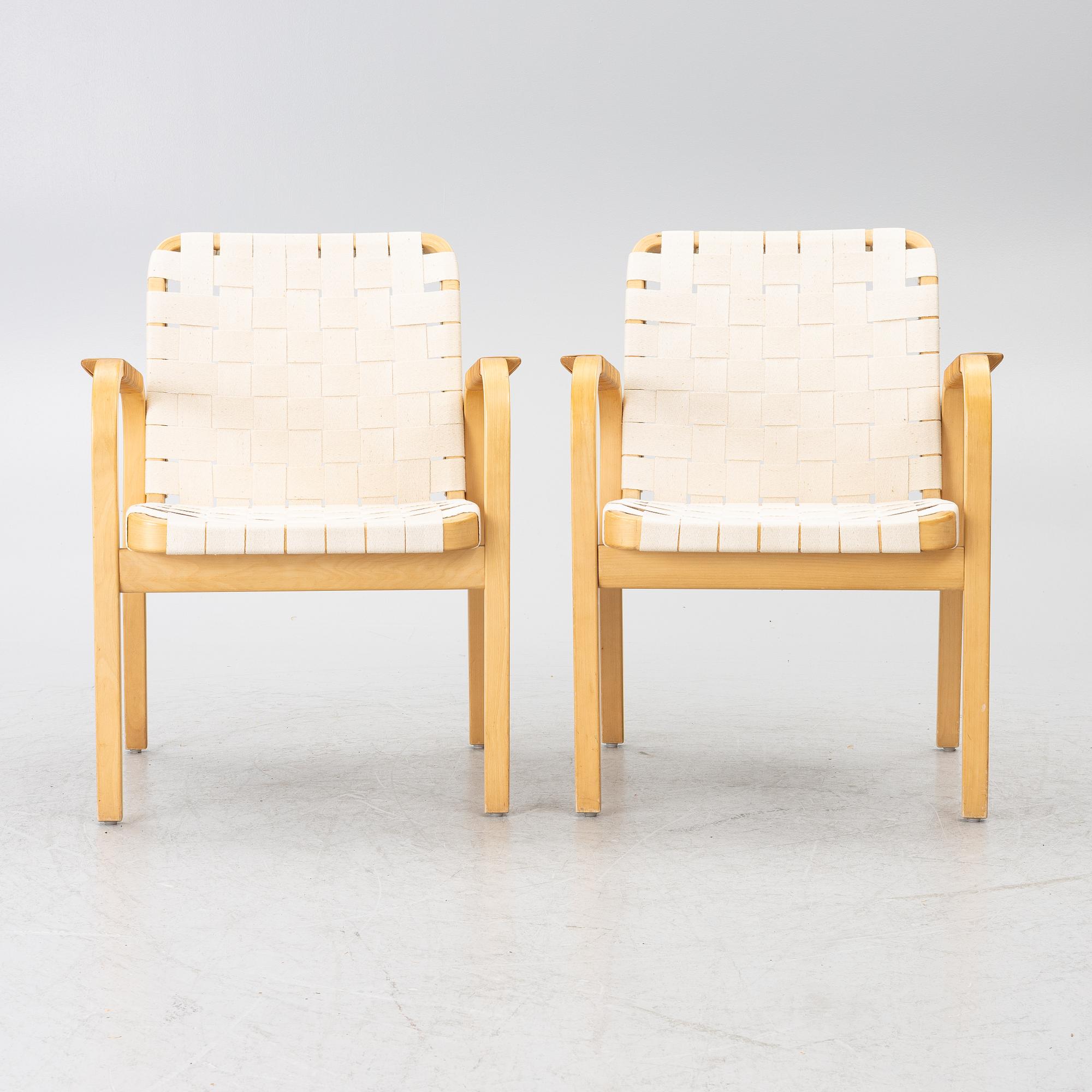 Alvar Aalto, Armchairs, a pair, model 45, Artek, Finland.