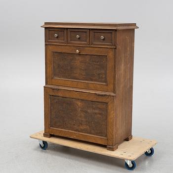 A wooden fire wood box, around 1900.
