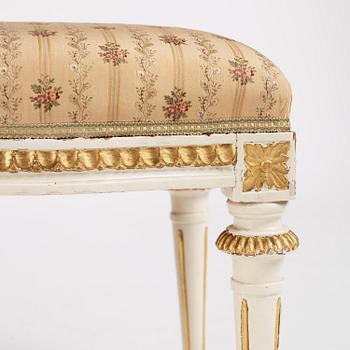 A pair of Gustavian stools by J. Malmsten (master in Stockholm 1780-88).