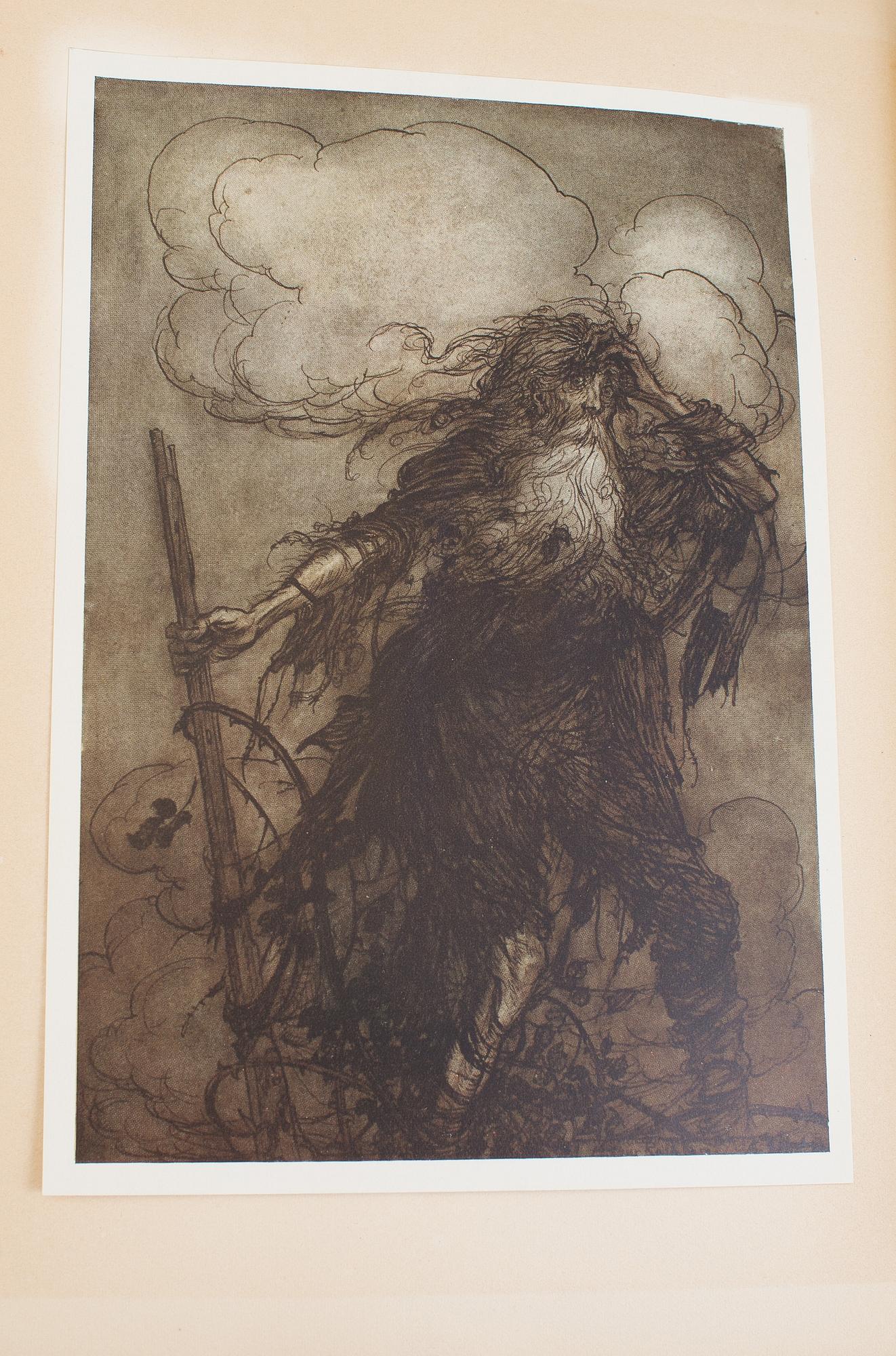 BOK, "Rip van Winkle", Washington Irving. Med egenhändig tillskrift och datum 1907 av John Bauer till dennes fru Esther.