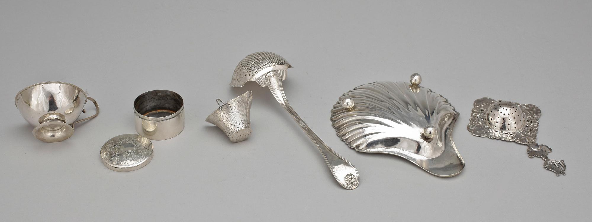 PARTI SILVER, 6 delar, silver, bl a Pehr Eriksson Malmö 1860. Tot vikt 254g.