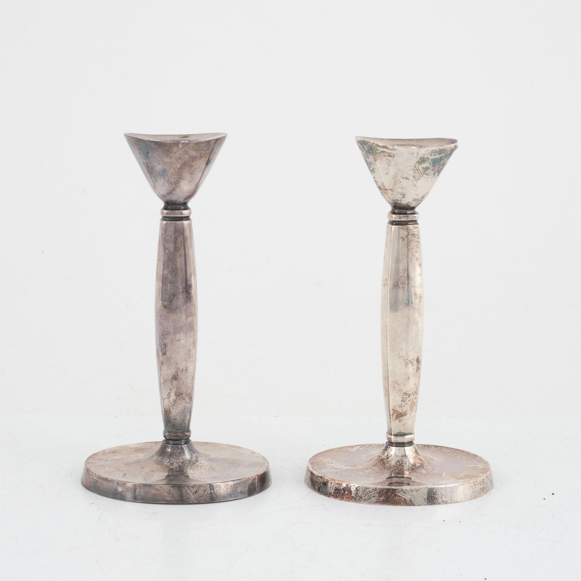 Ljusstakar, 4 st, silver, bl.a. GAB Eskilstuna, 1976.