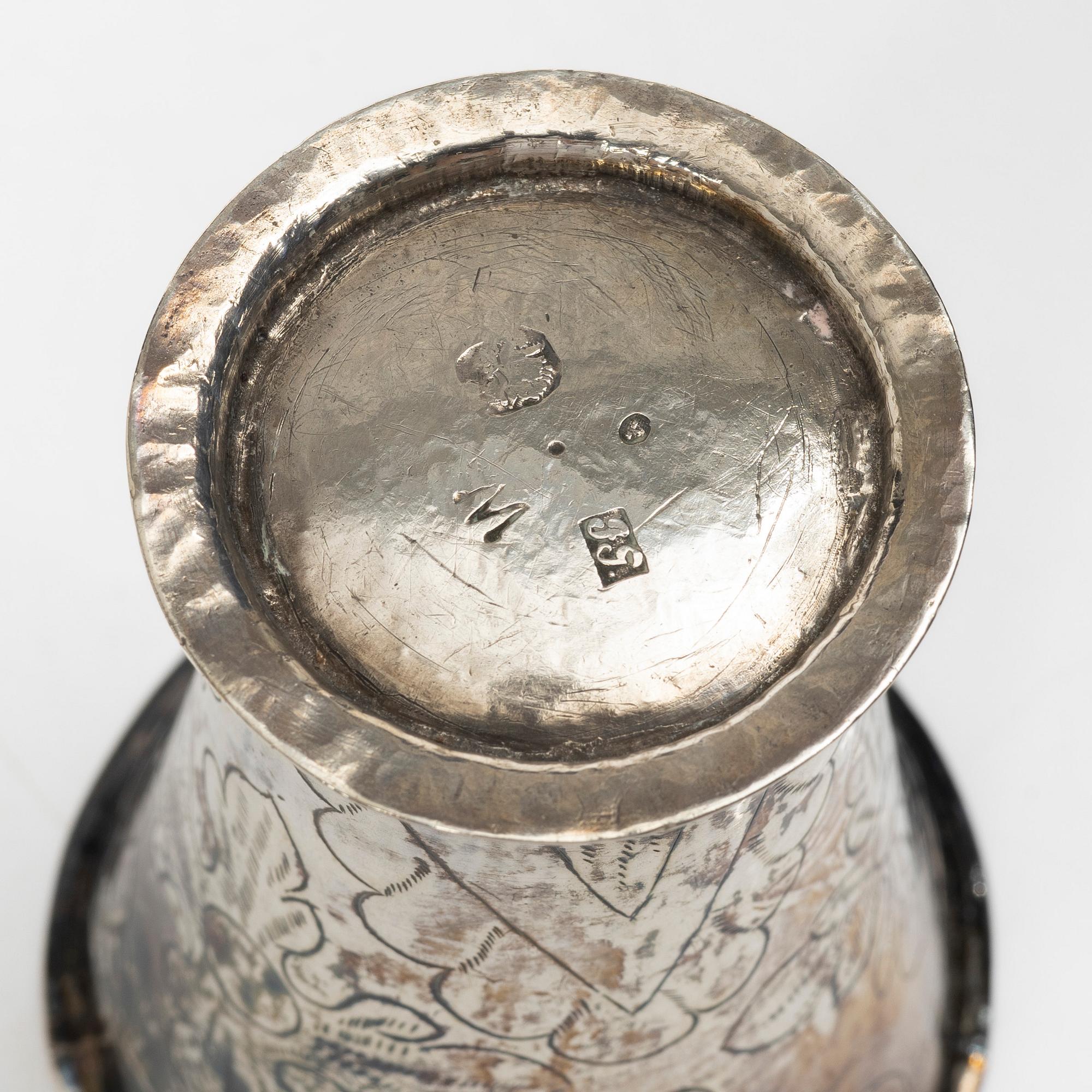 Five Swedish silver beakers, 18th/19th century.