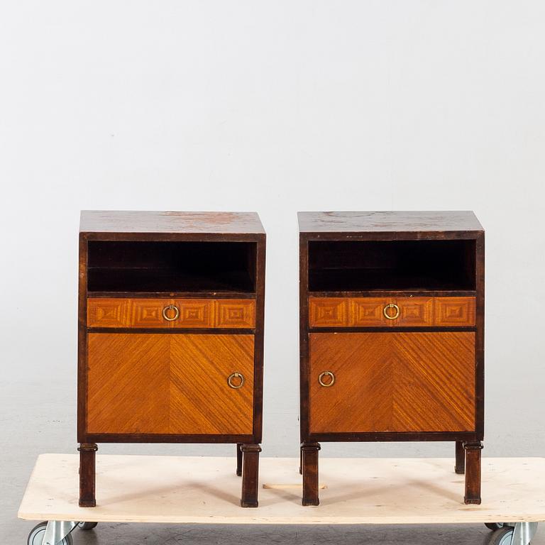 A pair of 1930/40:s Axel Larsson for SMF (Svenska Möbel Fabrikerna) Bodafors night stands.