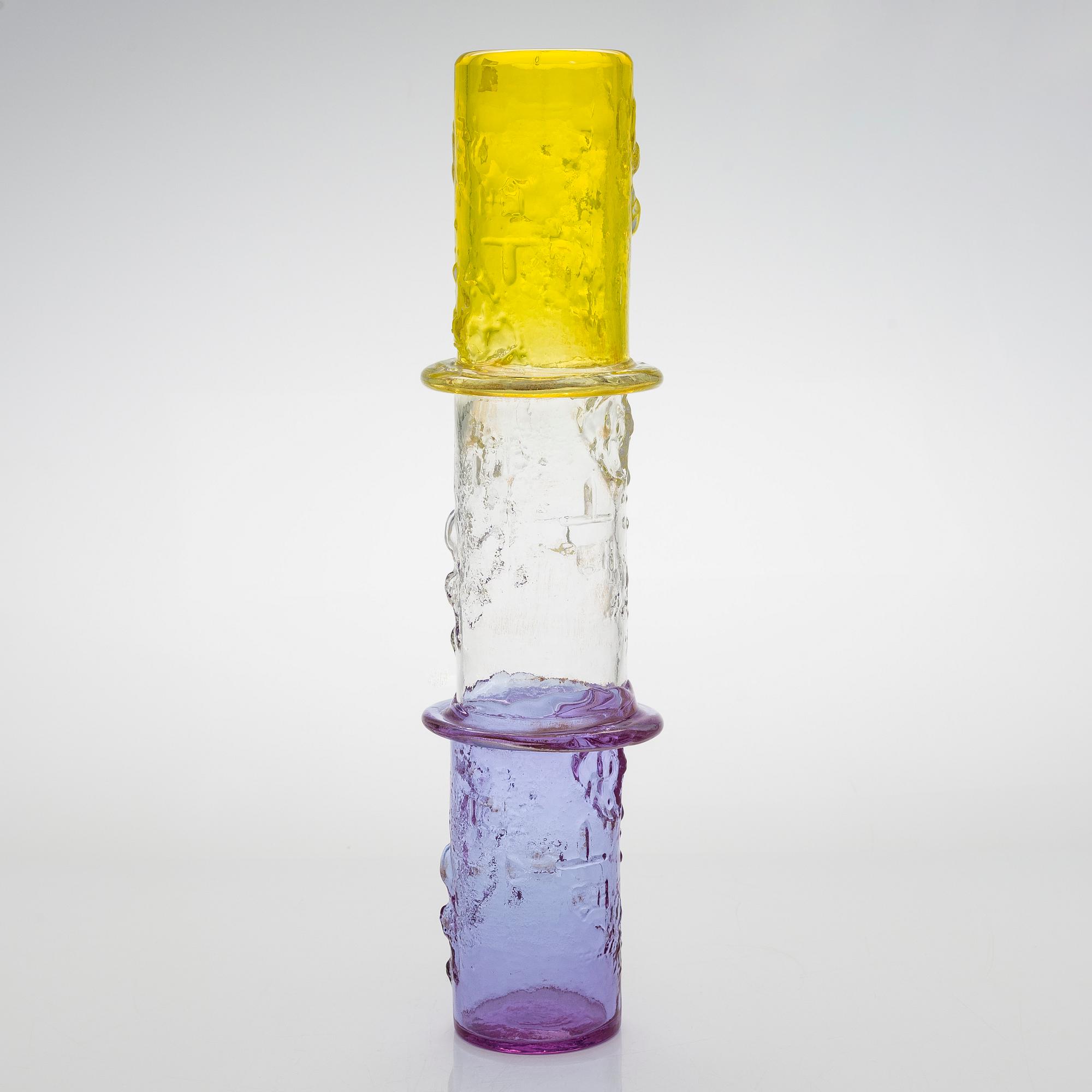 Oiva Toikka, maljakko, "Bambu", signeerattu Oiva Toikka, Nuutajärvi Notsjö.