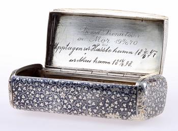 DOSA, silver, Niello, 1800-talets andra hälft.