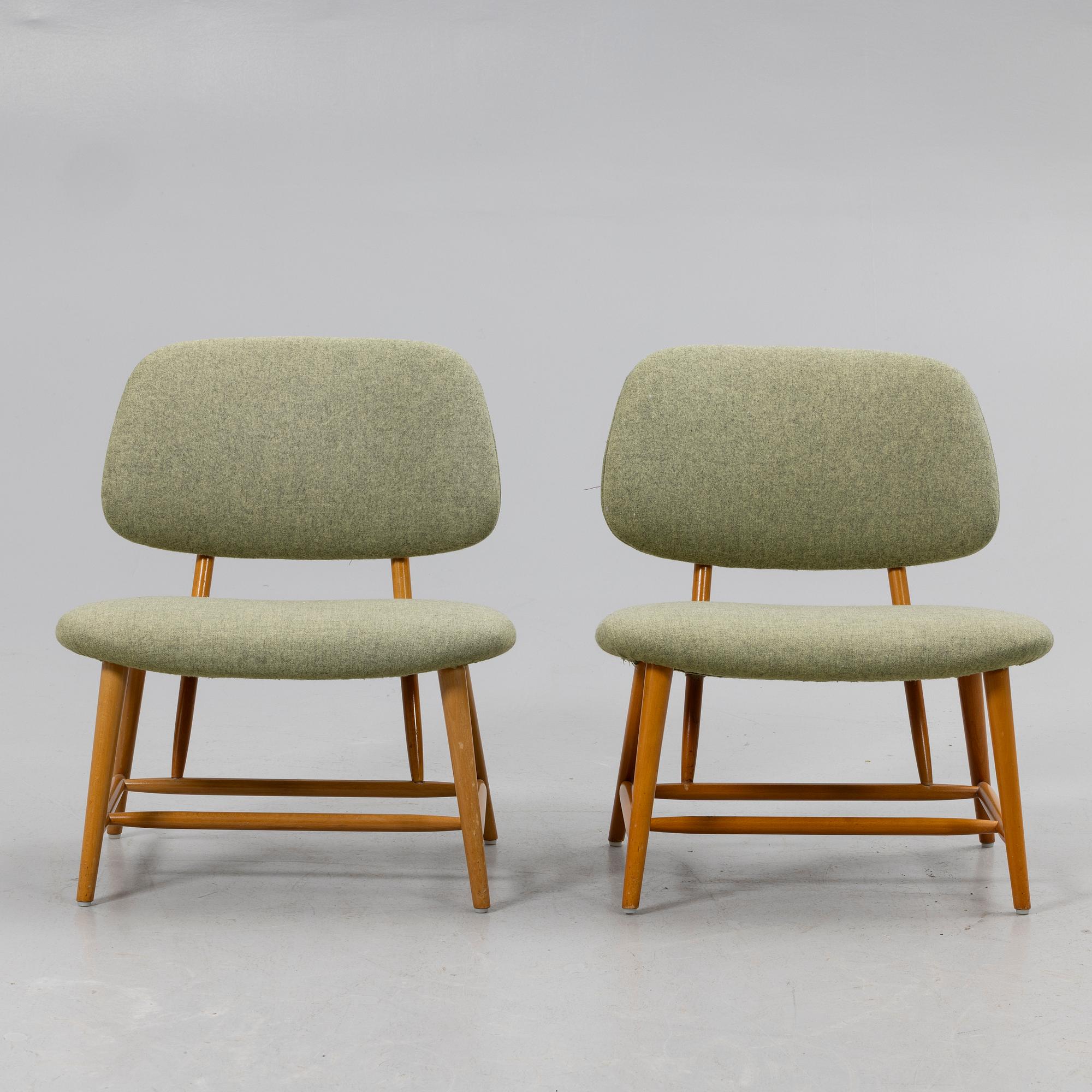 Alf Svensson, Armchairs, a pair, TeVe, Bra Bohag. Studio Ljung's industries, Malmö, 1950s.