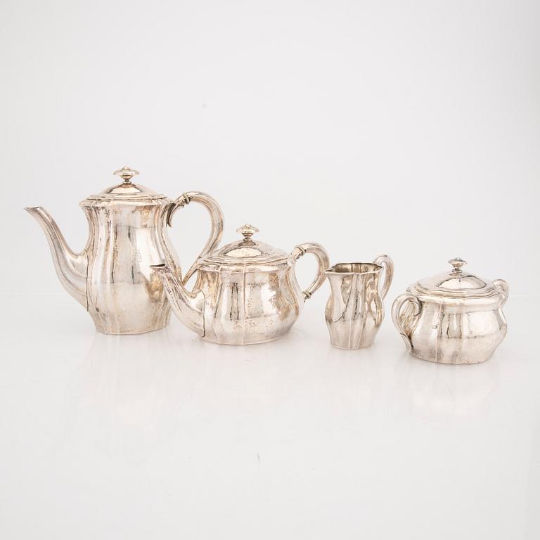 L Berth  kaffe och teservis 4 dlr silver Danmark 1900-talets första hälft.