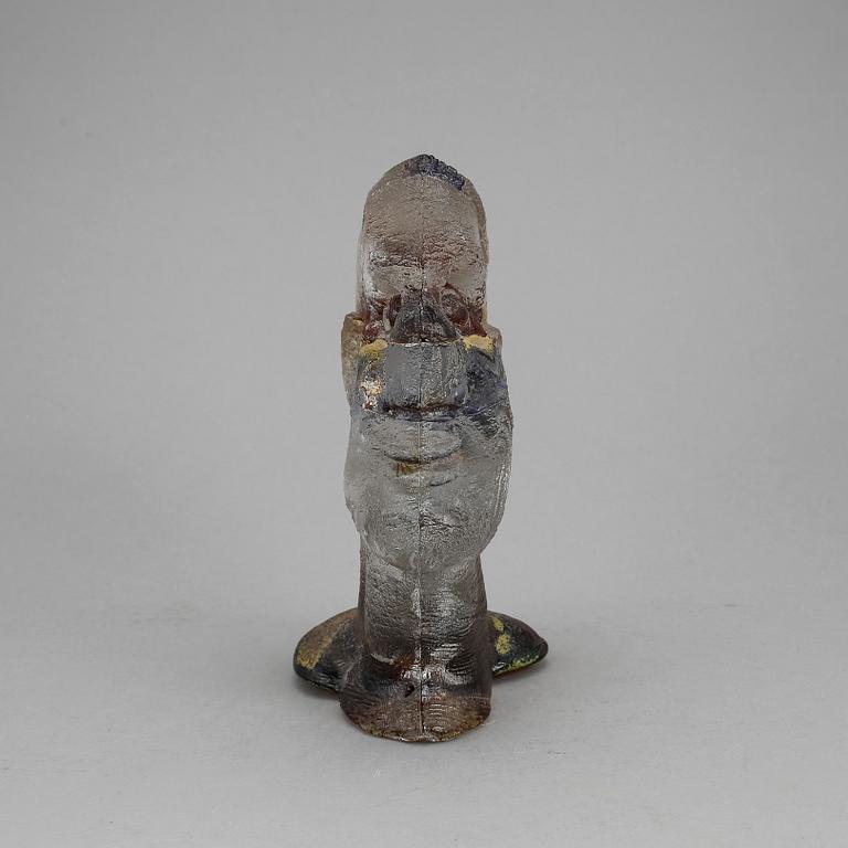 SKULPTUR, glas. Bertil Vallien. "Indianhuvudet". Signerad och numrerad 250/14.