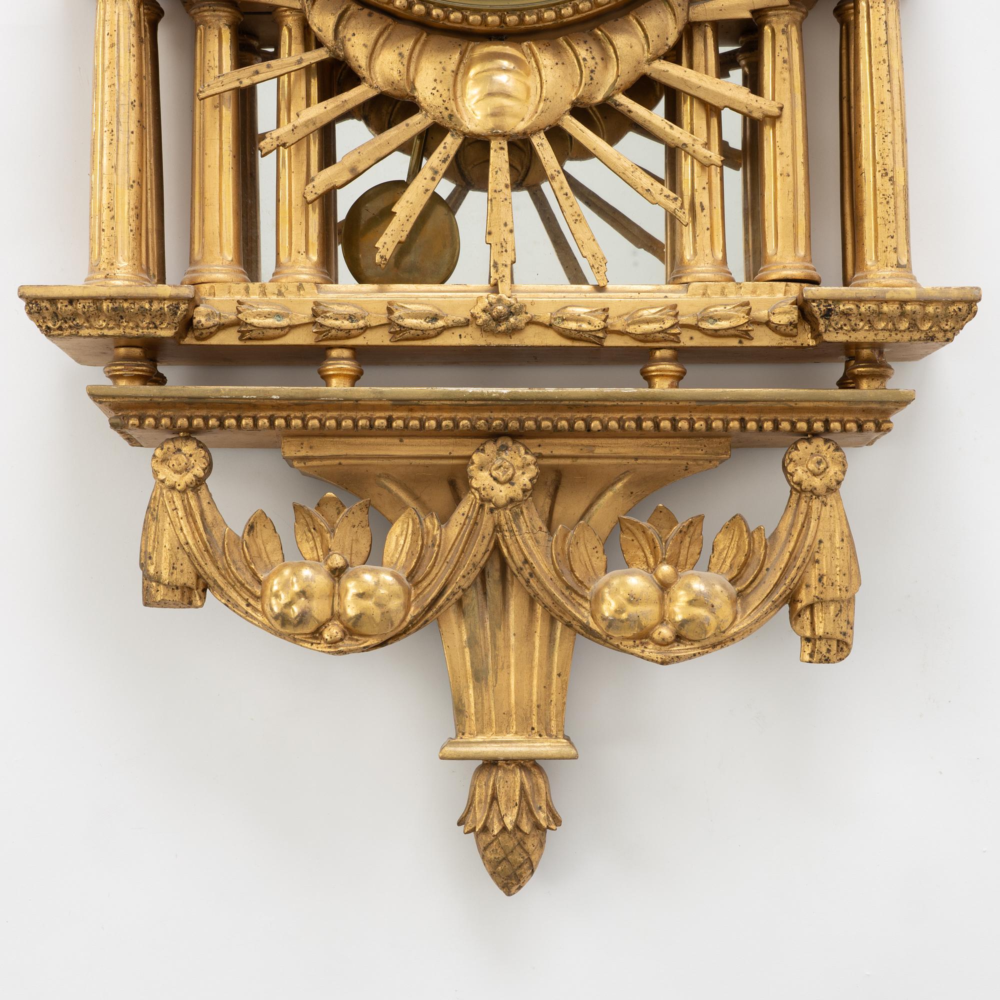 Wall clock, late Gustavian, late 18th century.