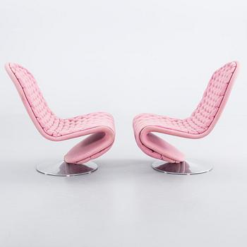 VERNER PANTON, a pair of 1970's "System 1-2-3" lounge chairs.