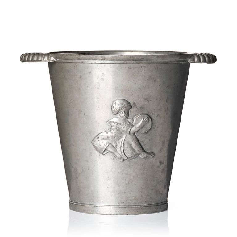 Firma Svenskt Tenn, a pewter wine cooler/vase model "437", Stockholm 1927.