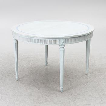 A Gustavian style seven-piece dining suite, mid-20th Century.