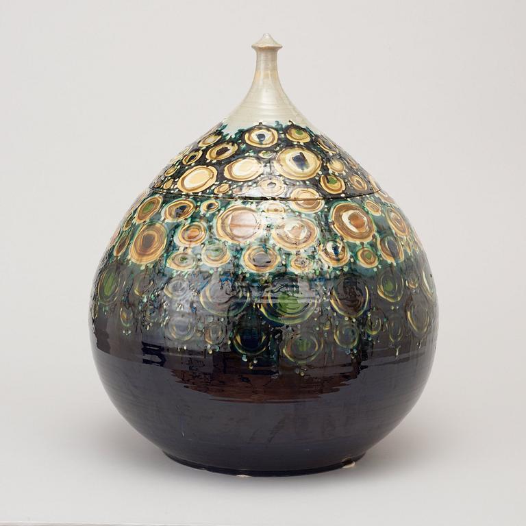 A Björn Wiinblad glazed ceramic jar and cover, Denmark 1972.