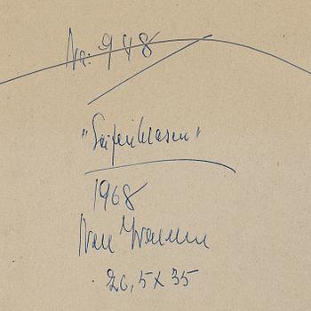 NELL WALDEN, mixed media on paper, signed and dated -68.