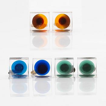 Siv Lagerström, 6 acrylic plastic cufflinks.