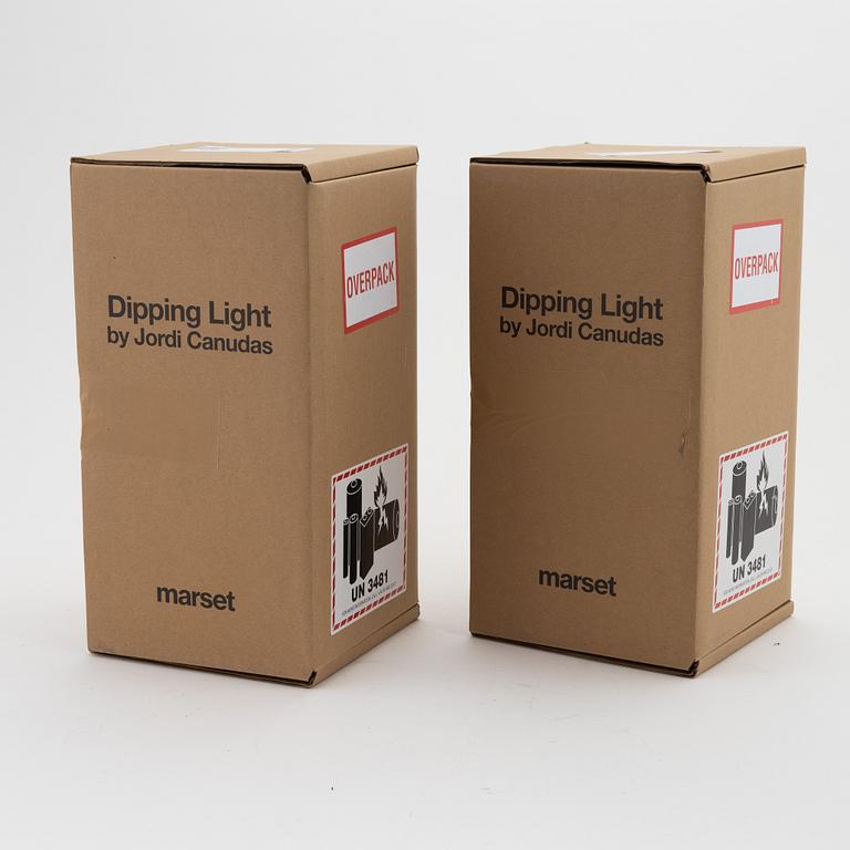 Jordi Canudas, a pair of brass and glass 'Dipping light' table lamps, Marset, designed in 2018.