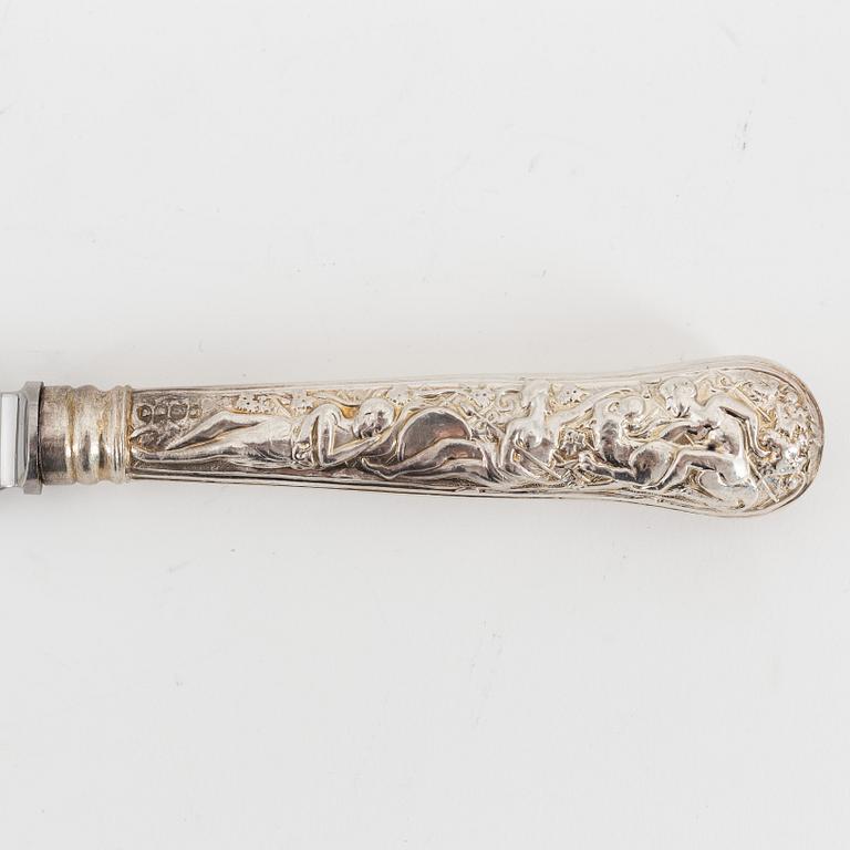 Knivar, 24 st, silver, England, 1800/1900-talets början.