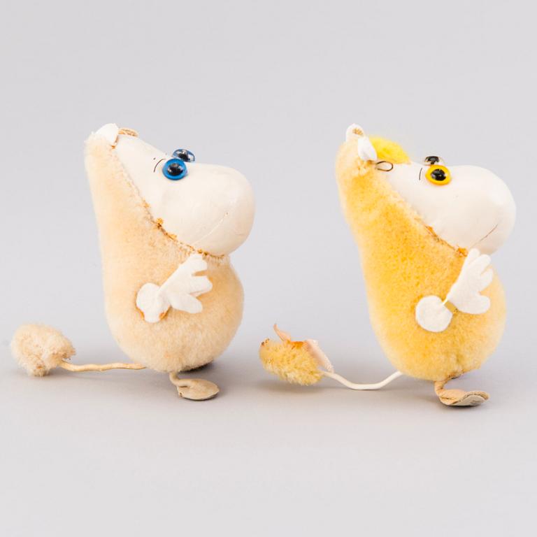 Two 1950-60s Atelier Fauni Moomin characters, Finland.