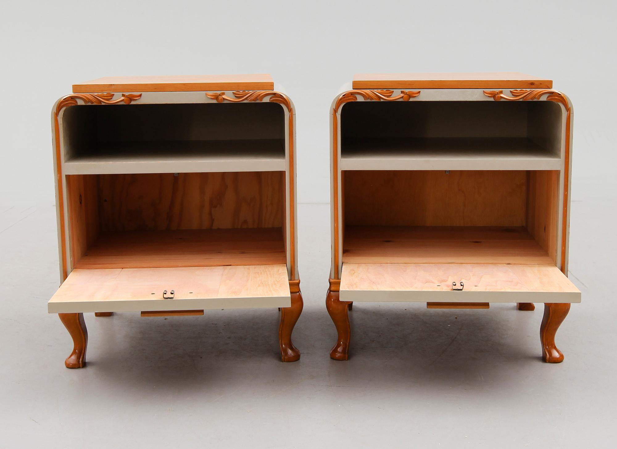 SÄNGBORD, 1 par, art déco, 1900-talets första hälft.