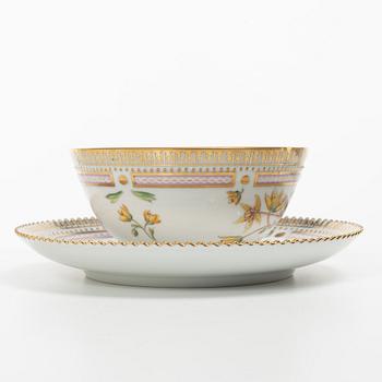 Royal Copenhagen, a 'Flora Danica' tea cup and saucer, Denmark, 1953.