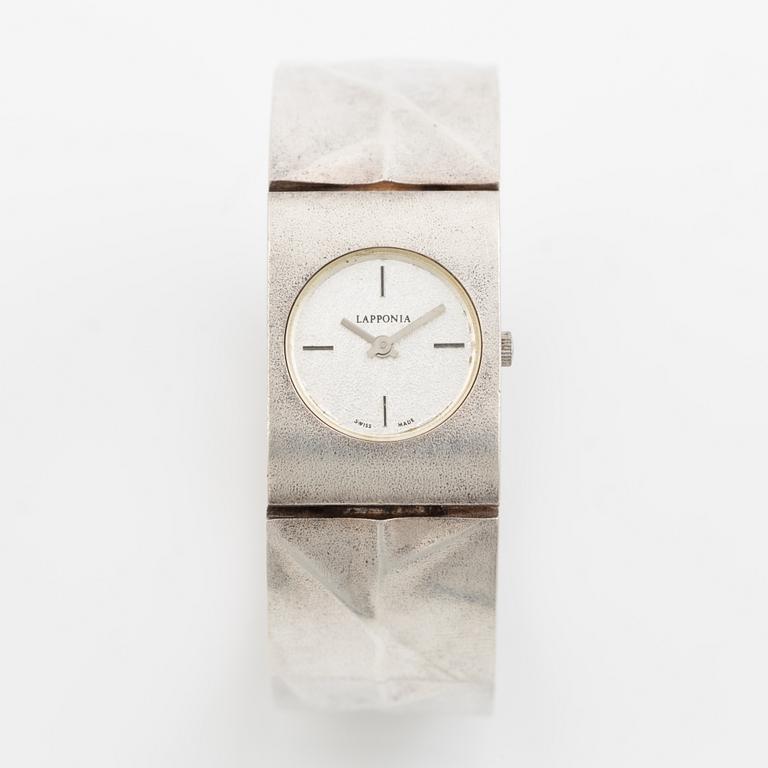 Lapponia wristwatch "Istral" sterling silver, design by Björn Weckström,