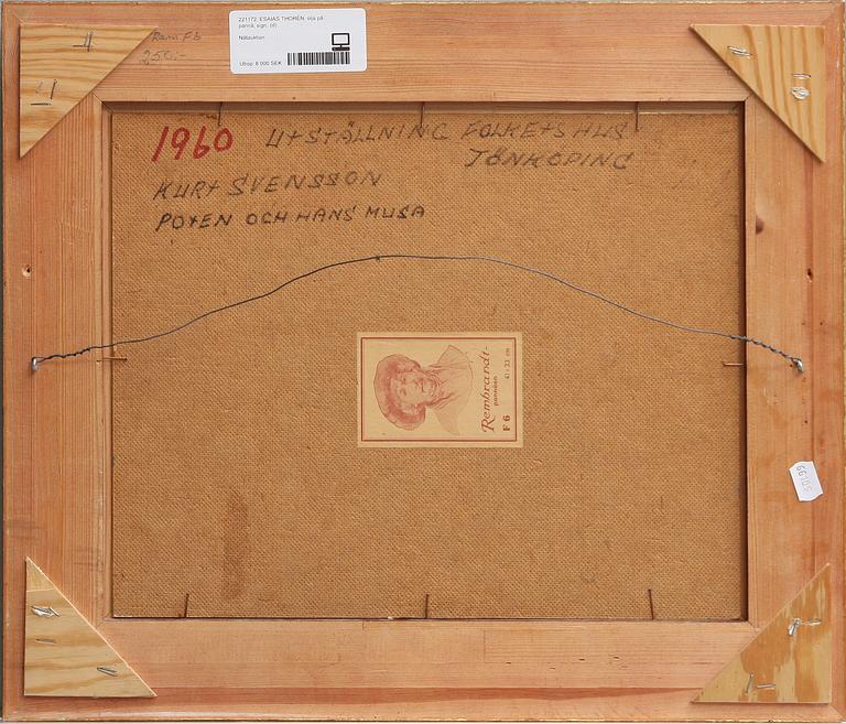 ESAIAS THORÉN, olja på pannå, sign.