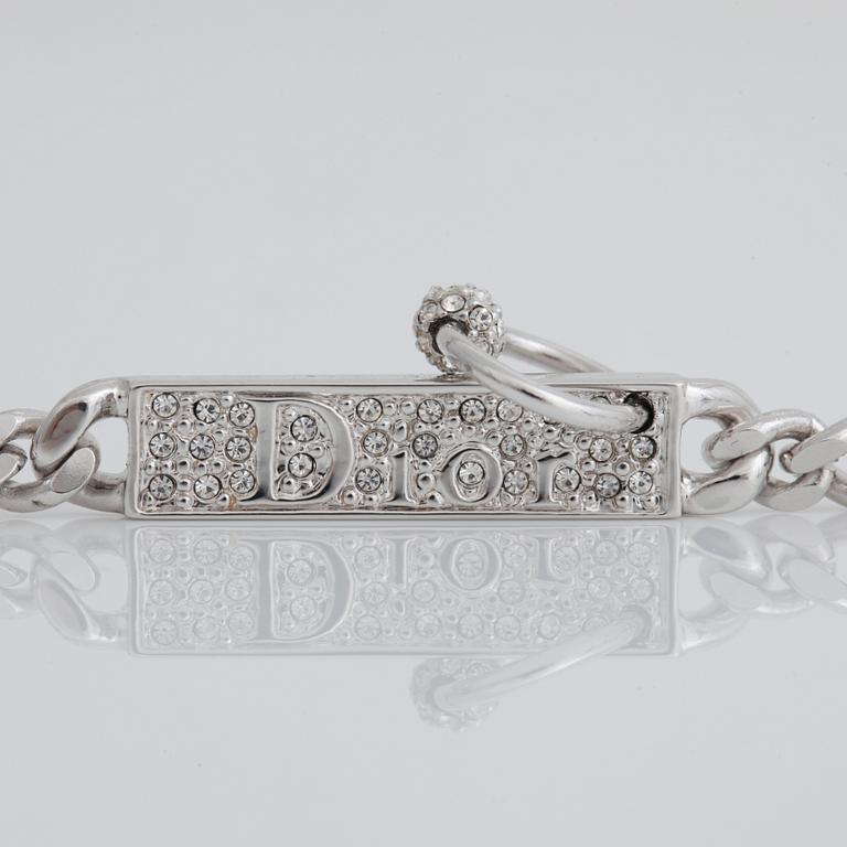COLLIER, vitmetall samt strass, Christian Dior.
