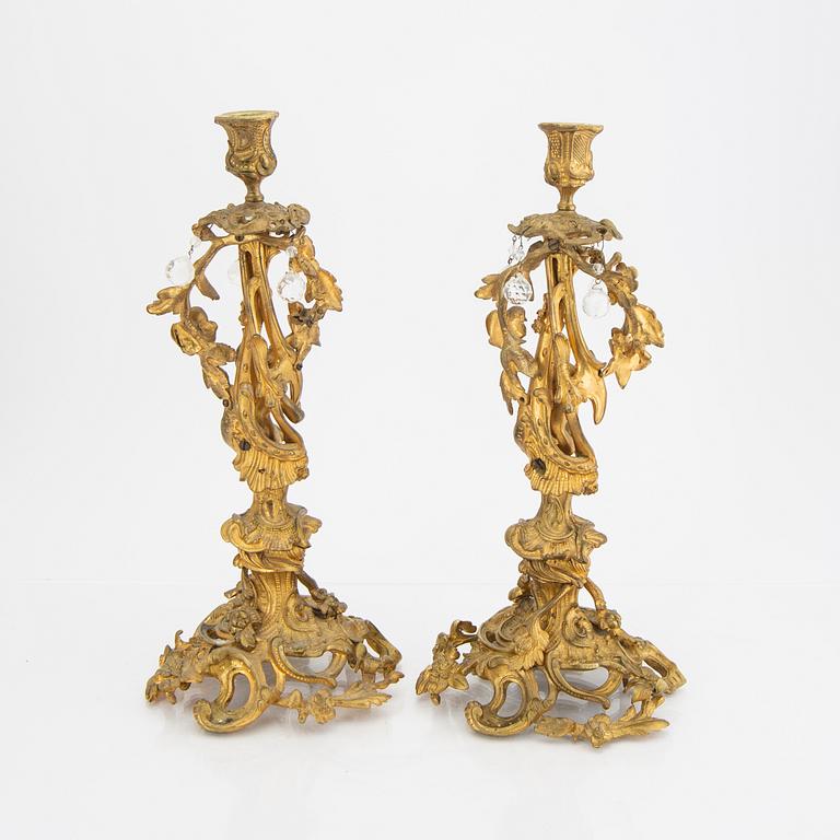 A pair of late 19th century Neo Rococo candelsticks.