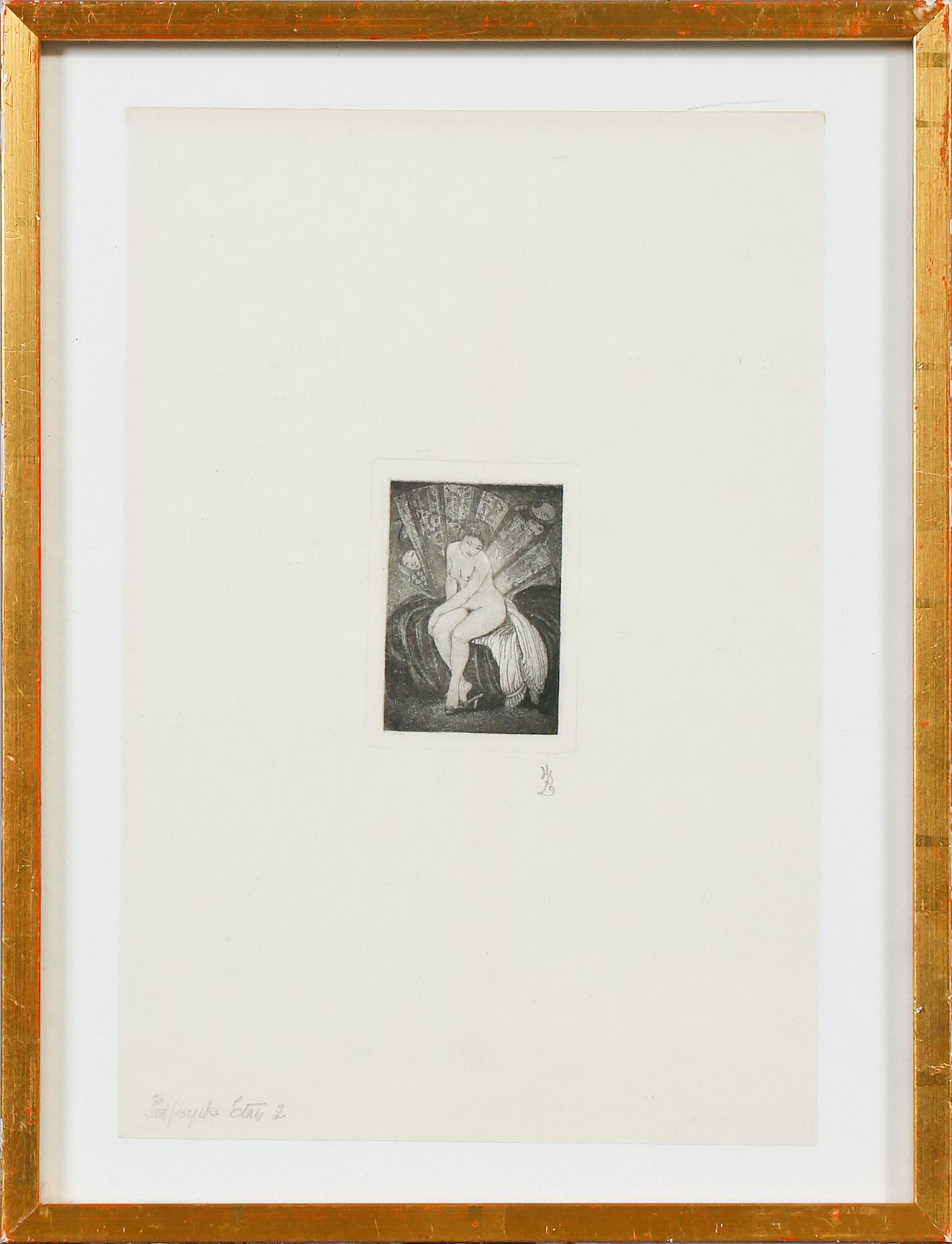 GERHARD HENNING, 8 st, etsningar, teckning samt mezzotint.