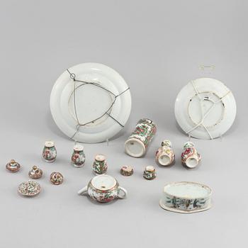 PARTI PORSLIN, 11 delar, Kina, 1800/1900-tal.