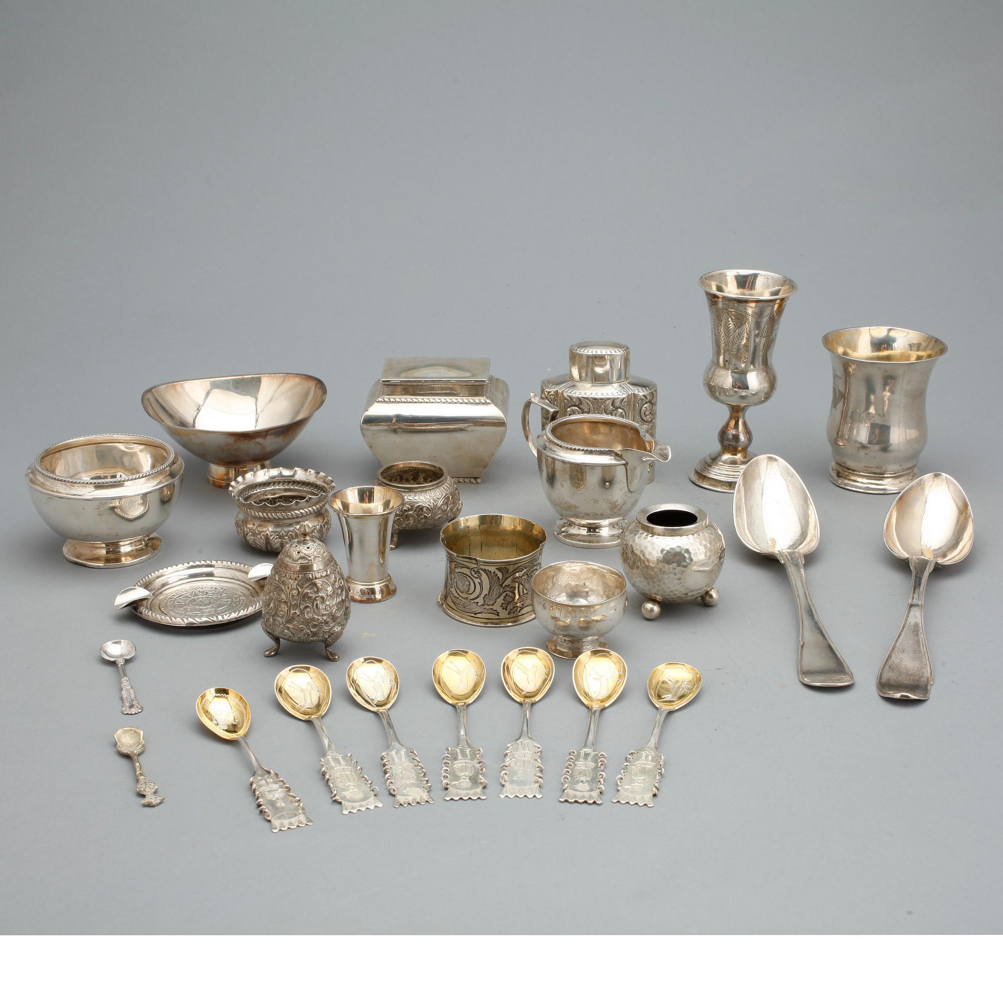 PARTI SILVER, 25 delar, Total vikt ca 951 gram, bl a GAB, 1964.
