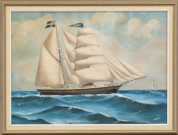 LARS PETTER SJÖSTRÖM, gouache. Signed. "Arken Captn. G B Reine 1893.