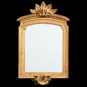 74. A Swedish Rococo/Gustavian 1770's two-light girandol mirror.