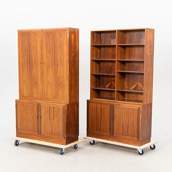 Bookshelves, 2 parts, HC Möbler Copenhagen, 1960s/70s.
