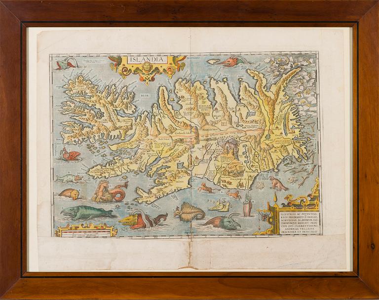 A MAP, Islandia, Abraham Ortelius, ca 1600.