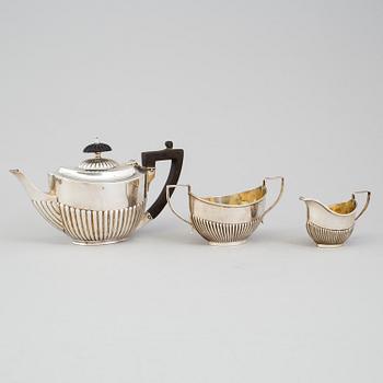 A silver tea service, England, 1913-87.