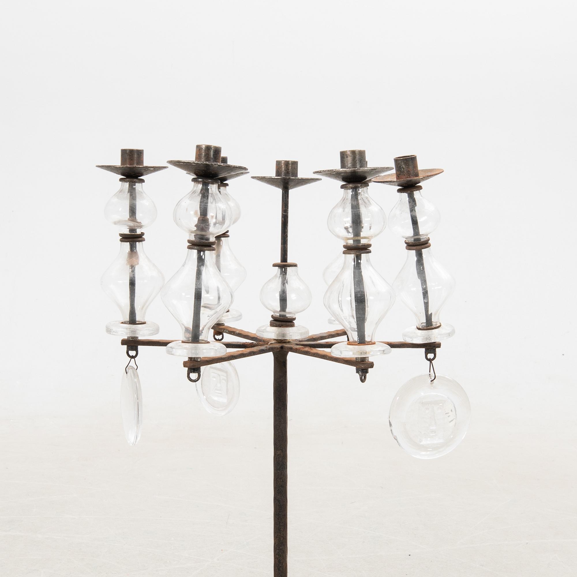 Erik Höglund, floor candelabrum, Boda Smide, 1960s-70s.