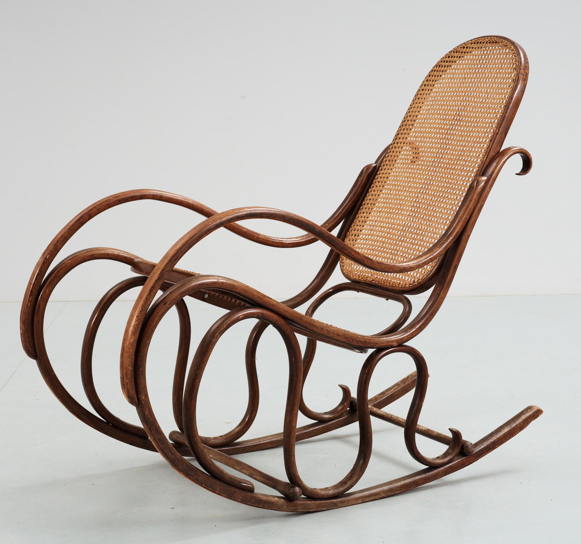A Jacob & Josef Kohn rocking chair, early 20th Century.