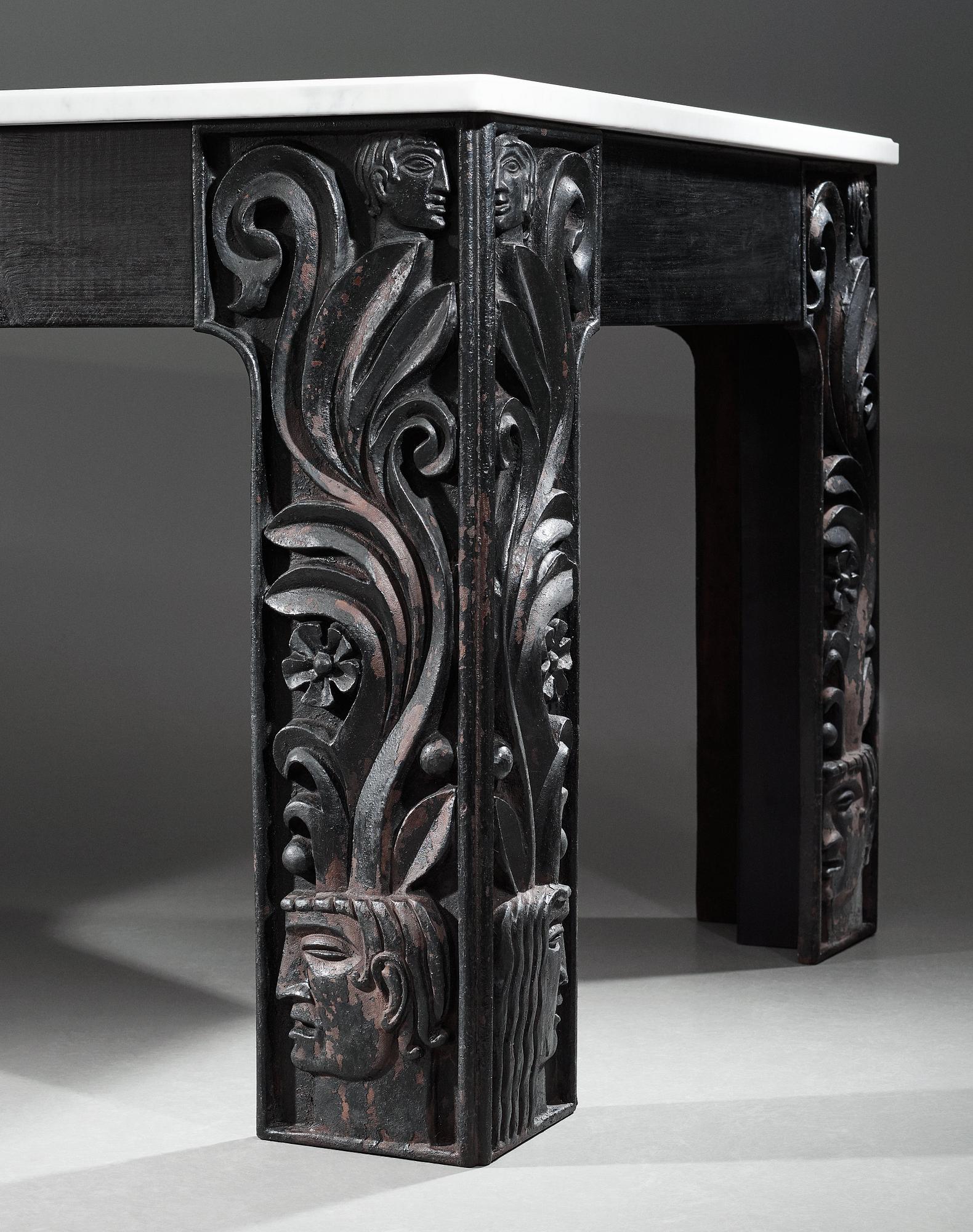 Anna Petrus, four cast iron reliefs, Näfveqvarn, Sweden, pieces of a table designed for the Metropolitan exhibition in New York 1927.