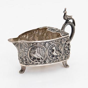 Cream jug, silver, likely India, first half of the 20th century.