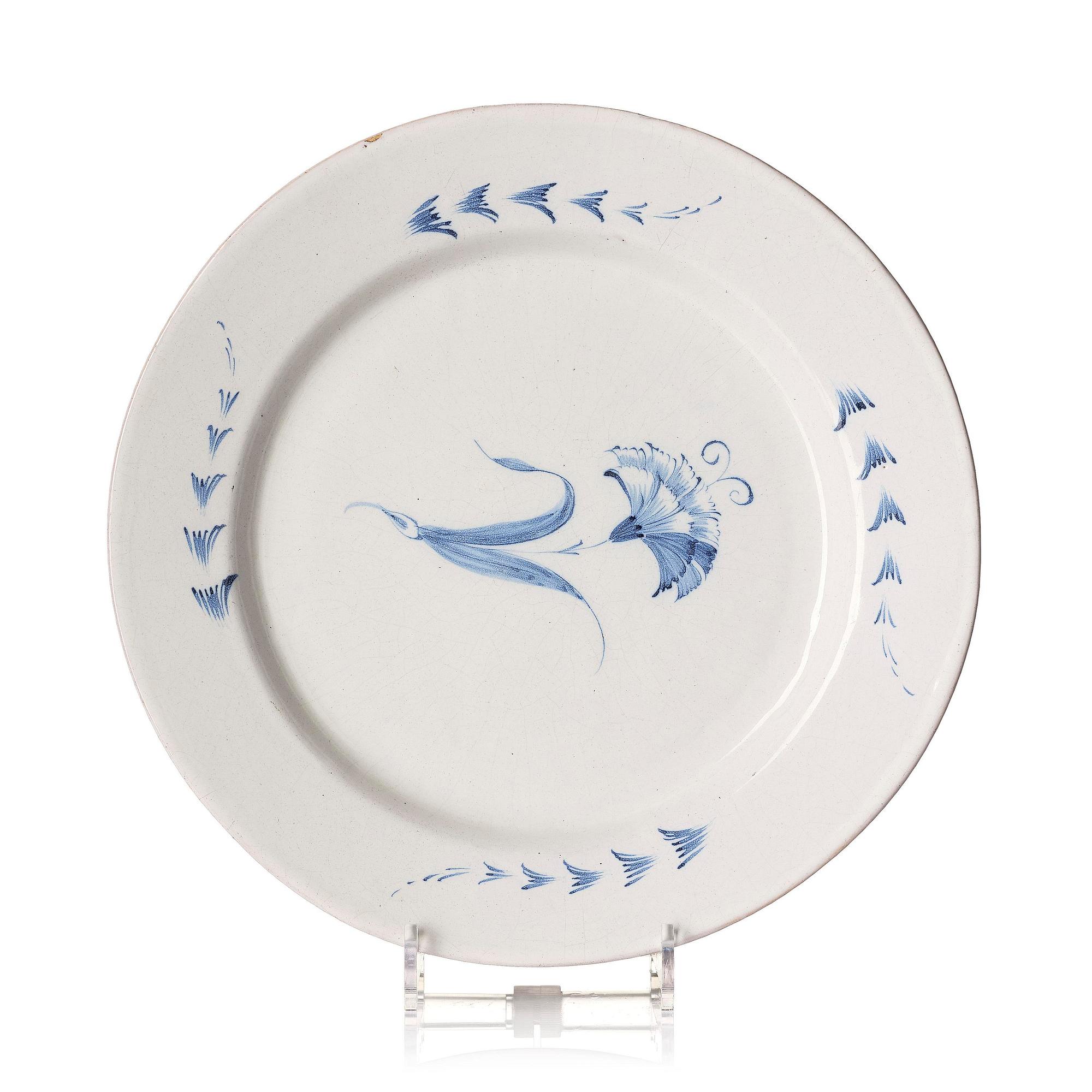 A Swedish faience charger, 18th century.